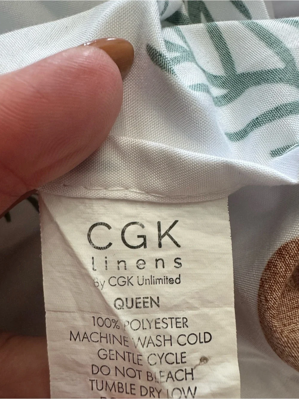 CGK Linens Holiday Gingerbread Queen Sheet Set - White Brown & Green Pine